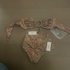 Montce ali paisley ties bandeau bikini